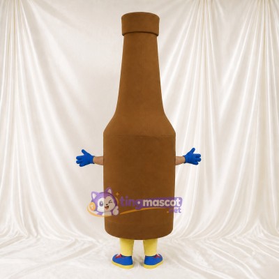Bouteille de Sauce Brune Costume de mascotte intégral pour adultes Événements gastronomiques