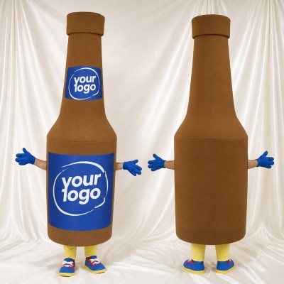 Bouteille de Sauce Brune Costume de mascotte intégral pour adultes Événements gastronomiques