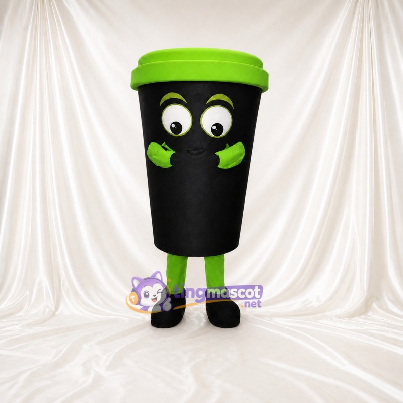 Lime Takeaway Coffee Cup Mascot Costume Full Body for Adults Food Events