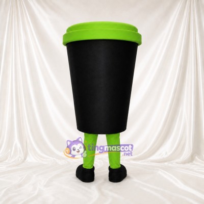 Lime Takeaway Coffee Cup Mascot Costume Full Body for Adults Food Events