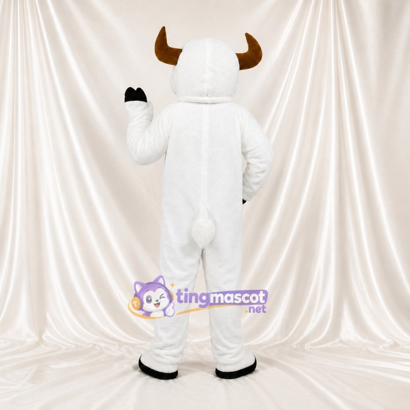 White Bull Mascot Costume Full Body for Adults Sports Events