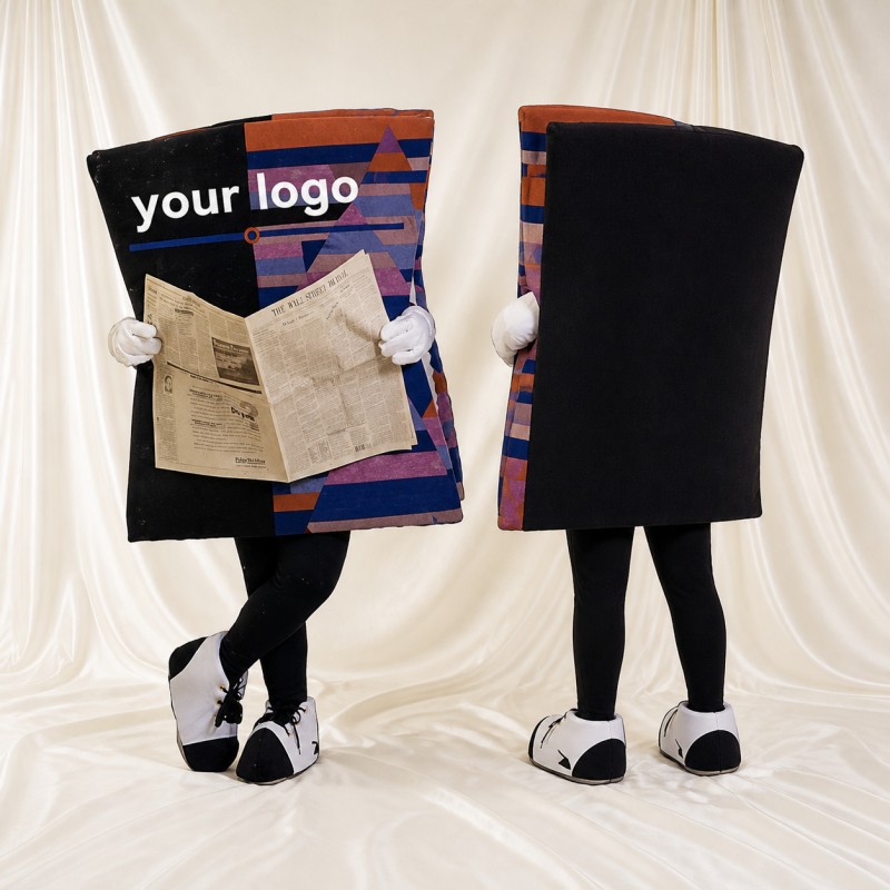 Newspaper Mascot Costume Full Body for Adults Trade Shows
