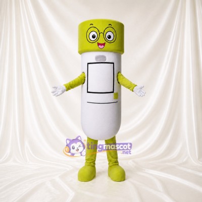 Lime Cap Medicine Bottle Mascot Costume Full Body for Adults Health Events