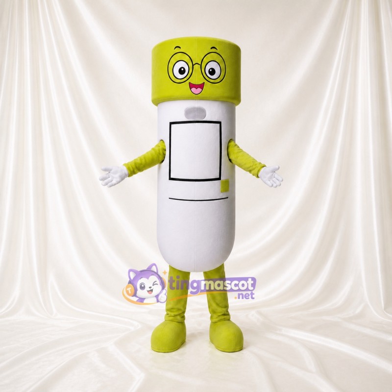 Lime Cap Medicine Bottle Mascot Costume Full Body for Adults Health Events