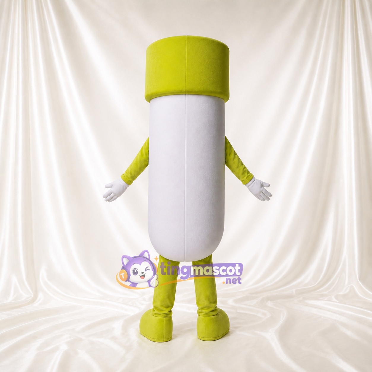 Bouteille de Médicament à Bouchon Citron Costume de mascotte intégral pour adultes Événements santé Bouteille de Médicament à Bouchon Citron Costume de mascotte intégral pour adultes Événements santé