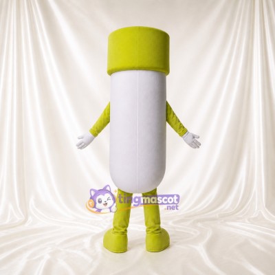 Lime Cap Medicine Bottle Mascot Costume Full Body for Adults Health Events