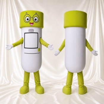 Bouteille de Médicament à Bouchon Citron Costume de mascotte intégral pour adultes Événements santé