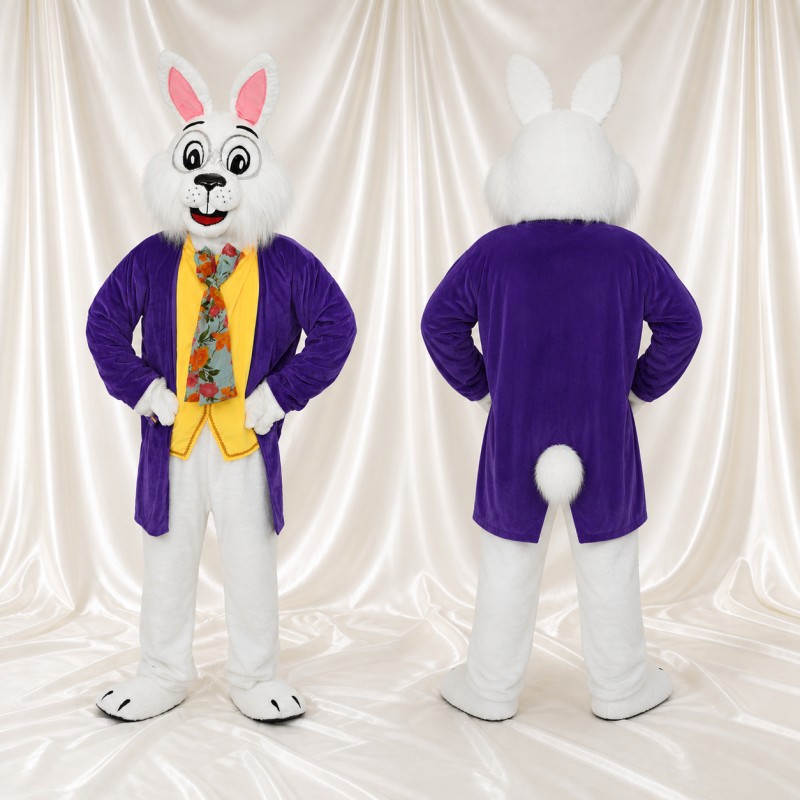 Rabbit Gentleman Mascot Costume Full Body for Adults Stage Events