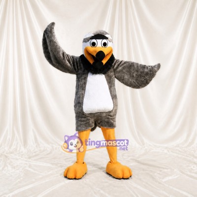 Gray Eagle Mascot Costume Full Body for Adults Sports Events