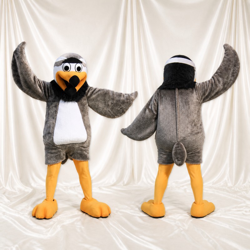 Gray Eagle Mascot Costume Full Body for Adults Sports Events