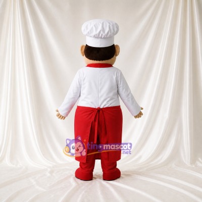 Red Apron Chef Mascot Costume Full Body for Adults Food Events