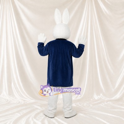White Rabbit Gentleman Mascot Costume Full Body for Adults Stage Events