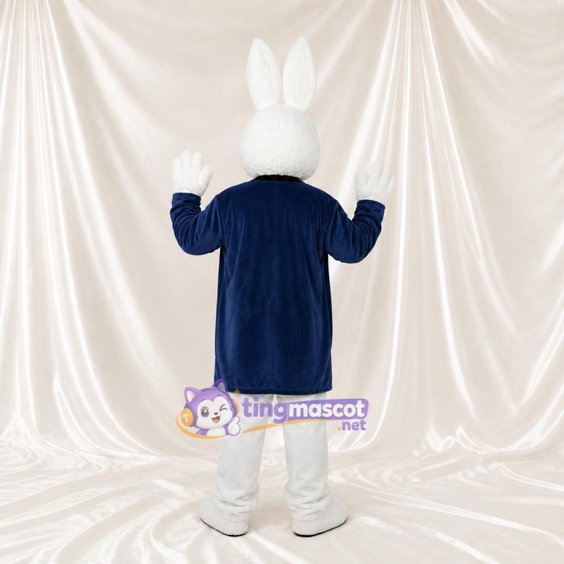 White Rabbit Gentleman Mascot Costume Full Body for Adults Stage Events
