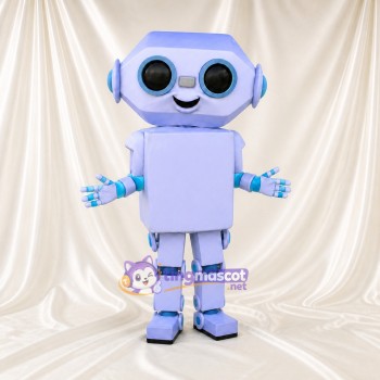 Lavendelroboter Maskottchenkostüm Ganzkörper für Erwachsene Schulveranstaltungen