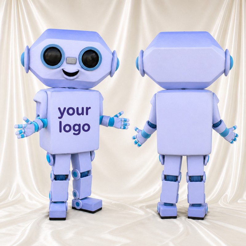 Lavender Robot Mascot Costume Full Body for Adults School Events