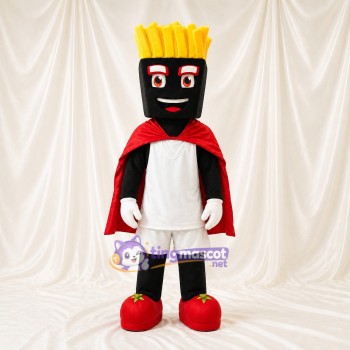 Héros des frites Costume de mascotte intégral pour adultes Événements gastronomiques