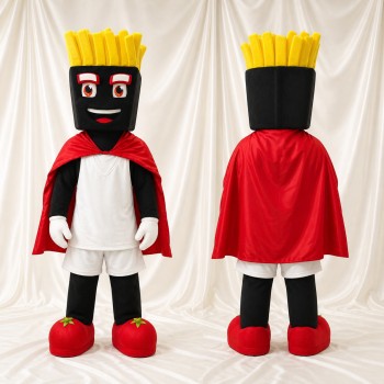 Héros des frites Costume de mascotte intégral pour adultes Événements gastronomiques