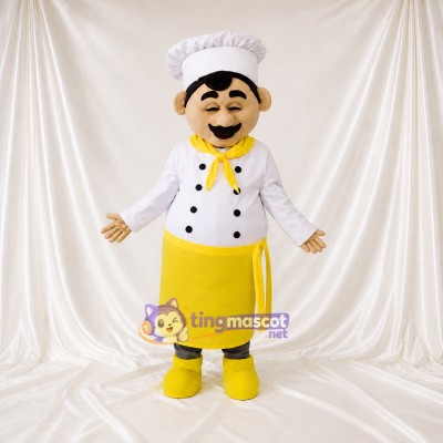 Yellow Apron Chef Mascot Costume Full Body for Adults Food Events