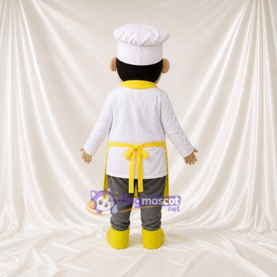 Yellow Apron Chef Mascot Costume Full Body for Adults Food Events
