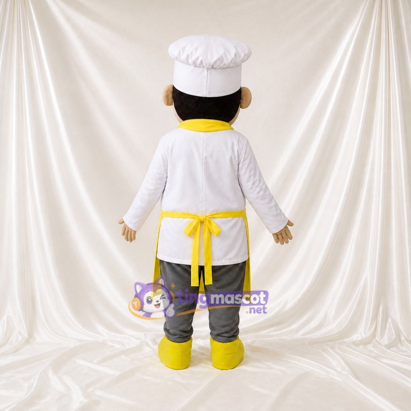 Yellow Apron Chef Mascot Costume Full Body for Adults Food Events