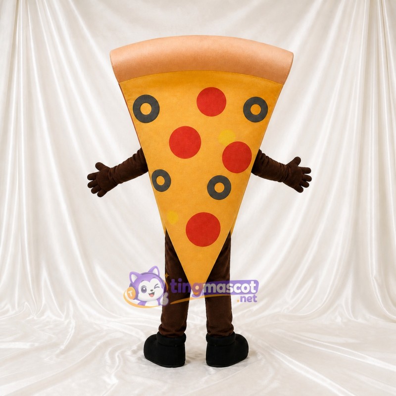 Printed Topping Pizza Slice Mascot Costume Full Body for Adults Food Events