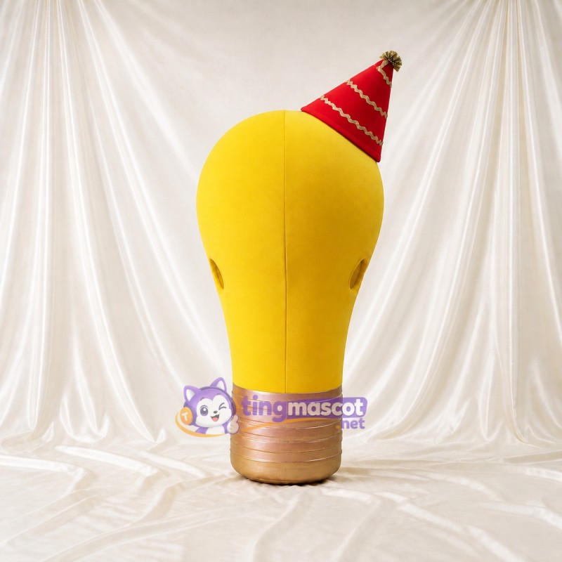 Yellow Light Bulb Mascot Costume Full Body for Adults School Events