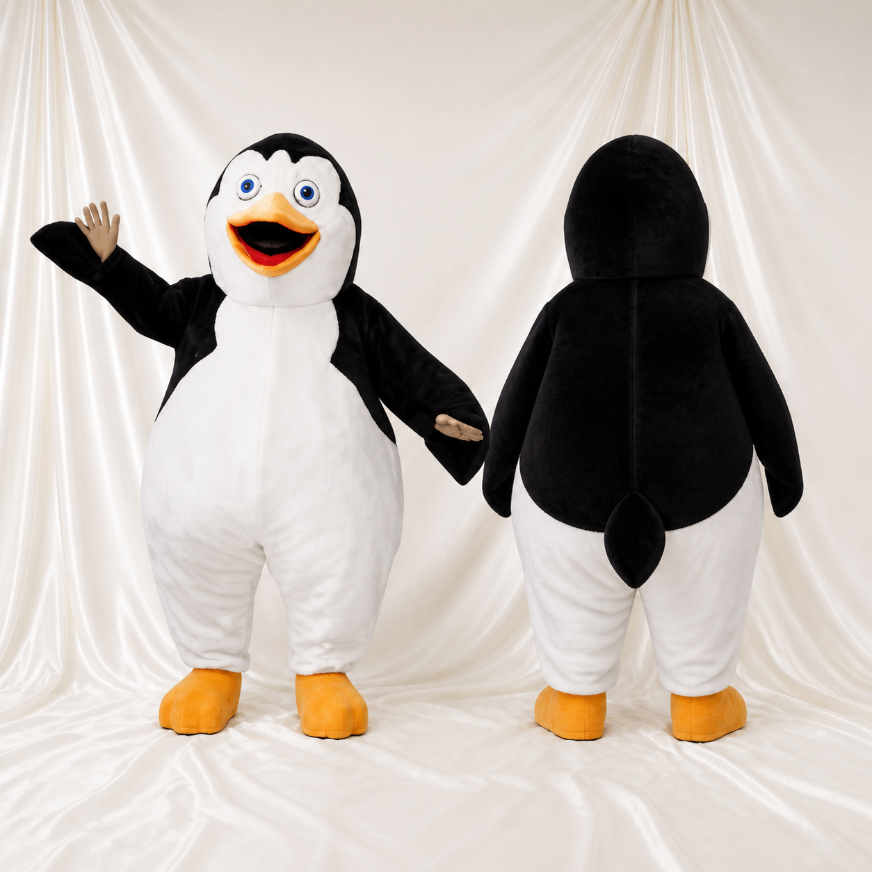 Rounded Belly Penguin Mascot Costume Full Body for Adults School Events Rounded Belly Penguin Mascot Costume Full Body for Adults School Events