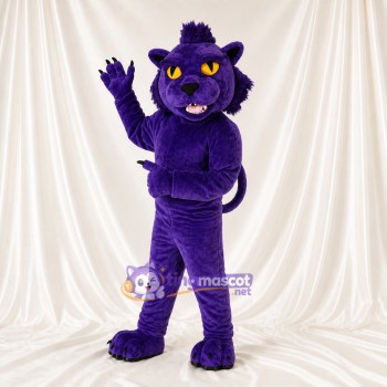 Panthère brillante et élégante violette Costume de mascotte intégral pour adultes Événements sportifs