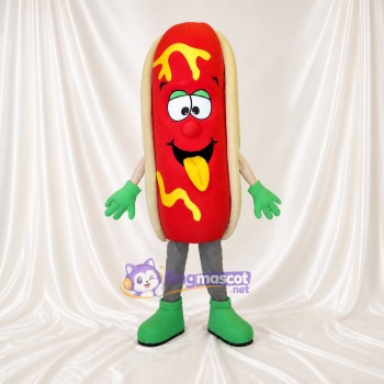 Red Hot Dog Mascot Costume Full Body for Adults Food Events