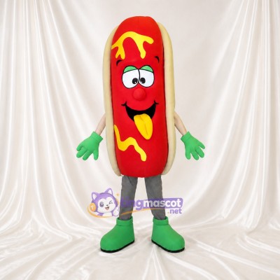 Red Hot Dog Mascot Costume Full Body for Adults Food Events