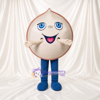 Beige Dumpling Mascot Costume Full Body for Adults Food Events