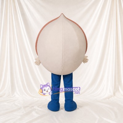Beige Dumpling Mascot Costume Full Body for Adults Food Events