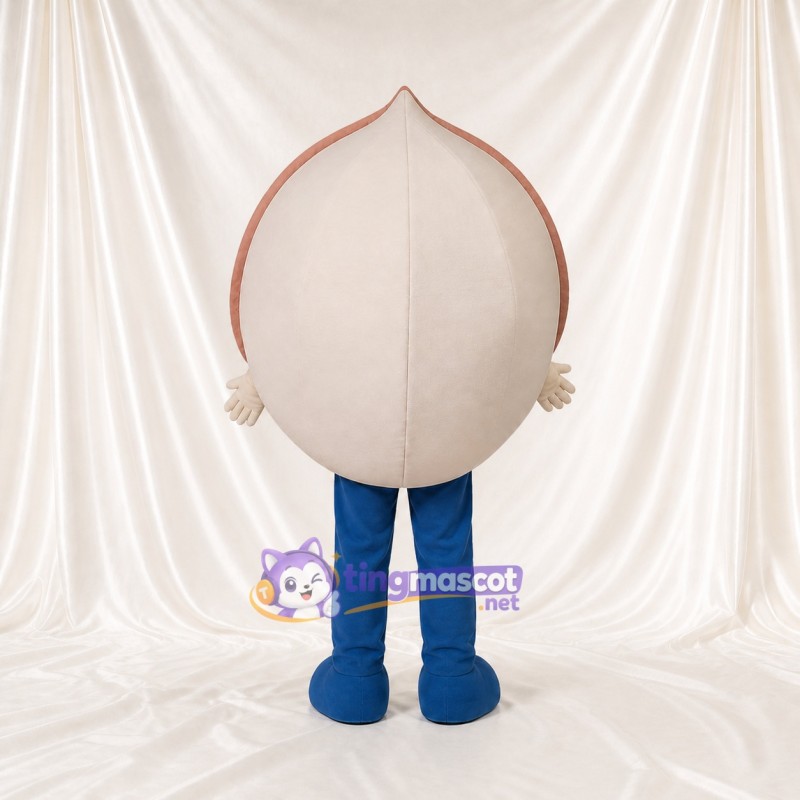 Beige Dumpling Mascot Costume Full Body for Adults Food Events