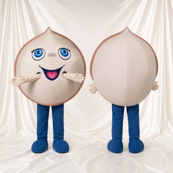 Beige Dumpling Mascot Costume Full Body for Adults Food Events