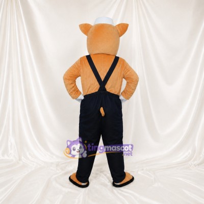 Pig Worker Mascot Costume Full Body for Adults Food Events
