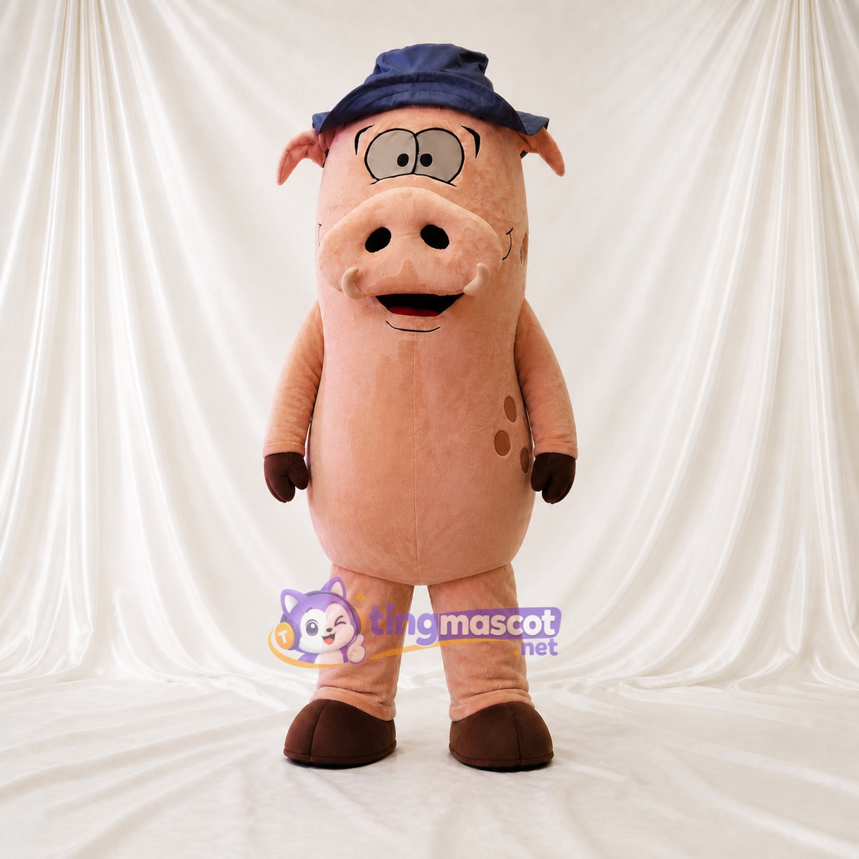 Cochon Doux Bleu Marine Costume de mascotte intégral pour adultes Événements gastronomiques Cochon Doux Bleu Marine Costume de mascotte intégral pour adultes Événements gastronomiques