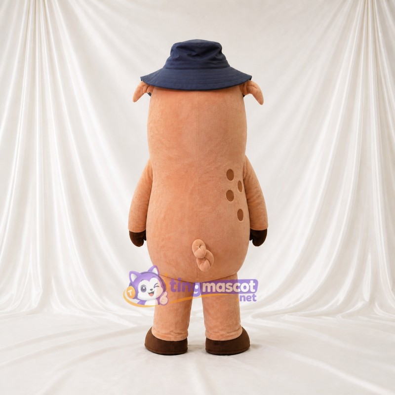 Navy Soft Pig Mascot Costume Full Body for Adults Food Events