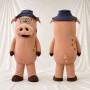 Navy Soft Pig Mascot Costume Full Body for Adults Food Events