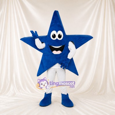 Royal Blue Star Mascot Costume Full Body for Adults School Events