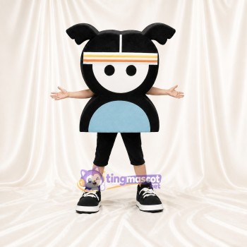 Black Astronaut Character Mascot Costume Full Body for Adults School Events