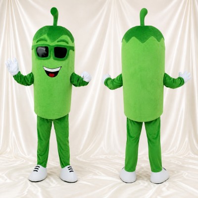 Green Green Pepper Mascot Costume Full Body for Adults Events