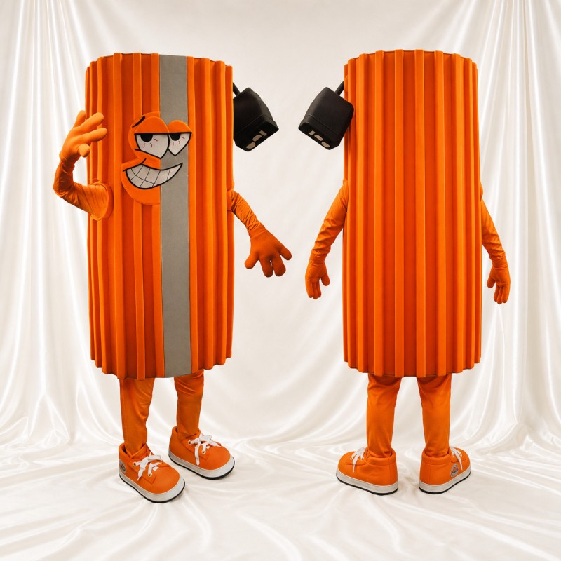 Ribbed Device Character Mascot Costume Full Body for Adults Trade Shows