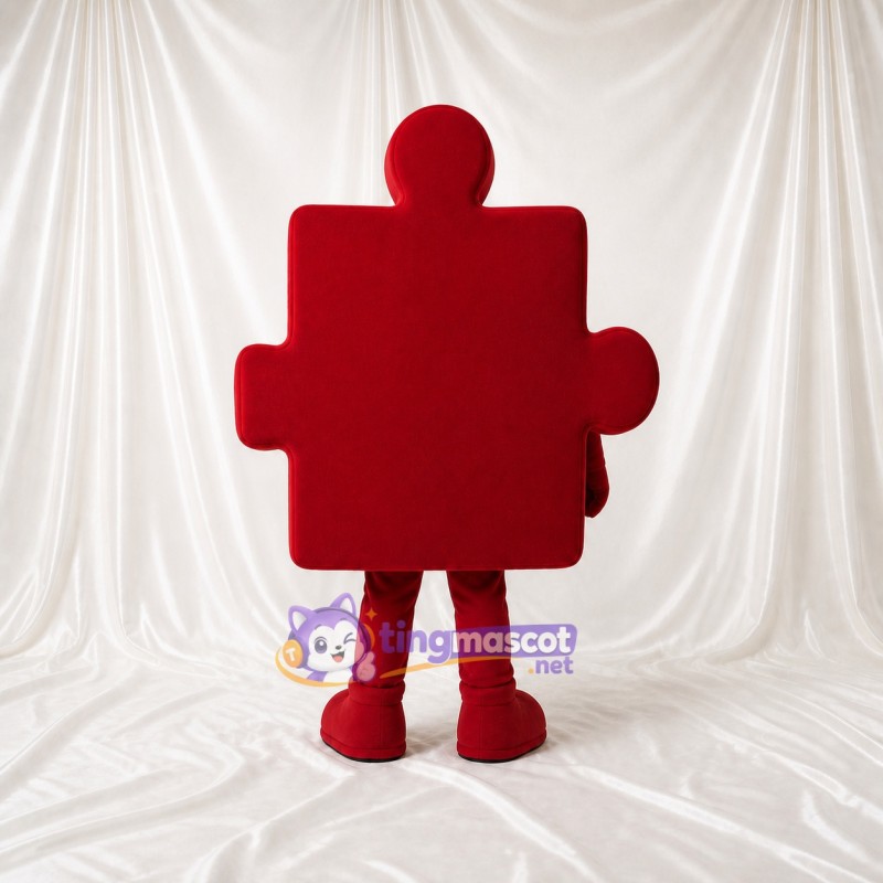 White Puzzle Piece Mascot Costume Full Body for Adults Charity Events