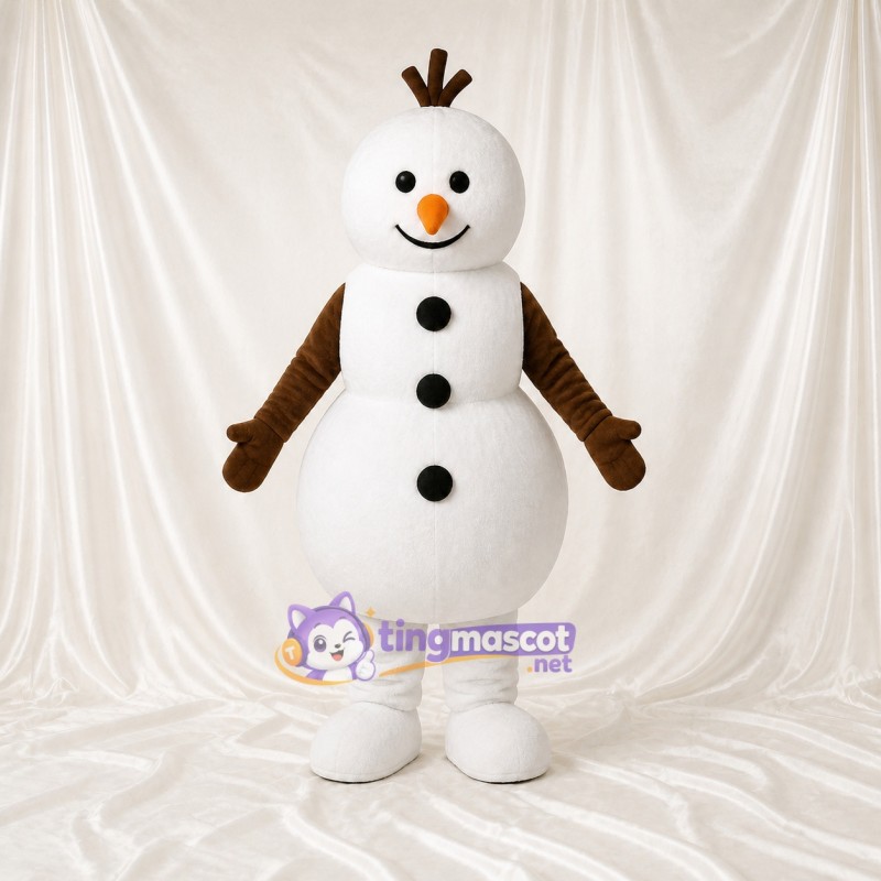Classic Three Snowman Mascot Costume Full Body for Adults School Events