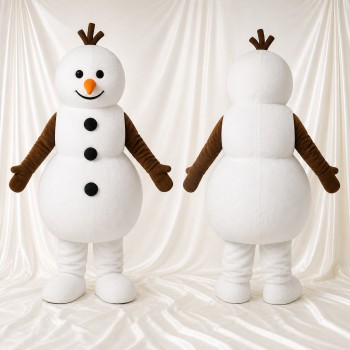 Classic Three Snowman Mascot Costume Full Body for Adults School Events