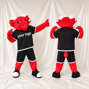 Red Ram Mascot Costume Full Body for Adults Sports Events