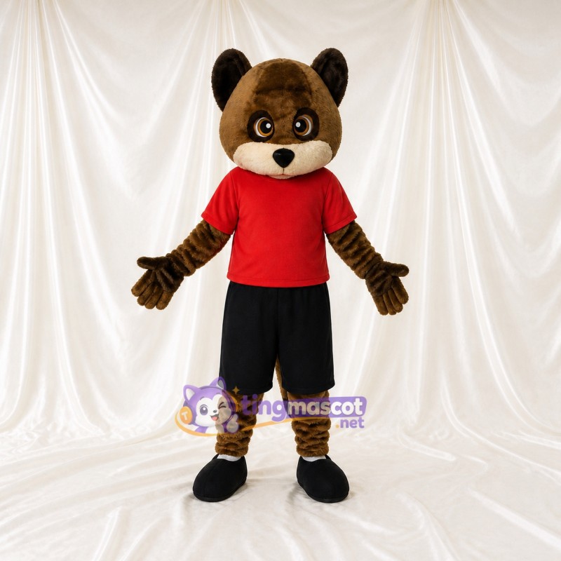 Brown Raccoon Mascot Costume Full Body for Adults Sports Events