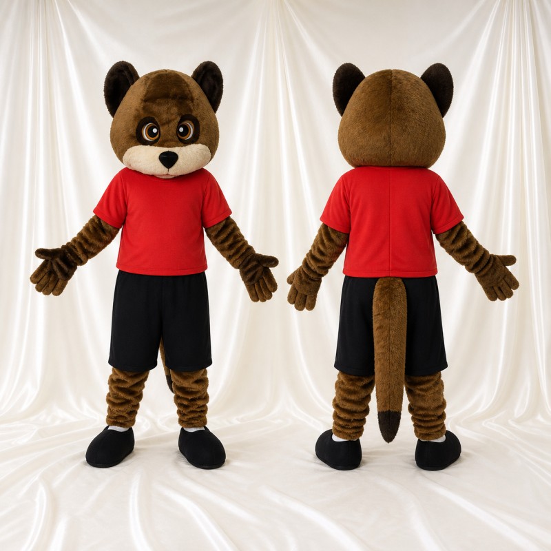 Brown Raccoon Mascot Costume Full Body for Adults Sports Events