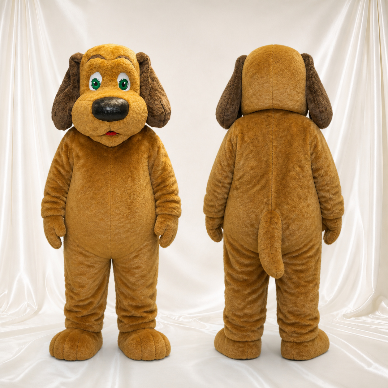 Brauner langer schlappohriger Hund Maskottchenkostüm Ganzkörper für Erwachsene Schulveranstaltungen Brauner langer schlappohriger Hund Maskottchenkostüm Ganzkörper für Erwachsene Schulveranstaltungen