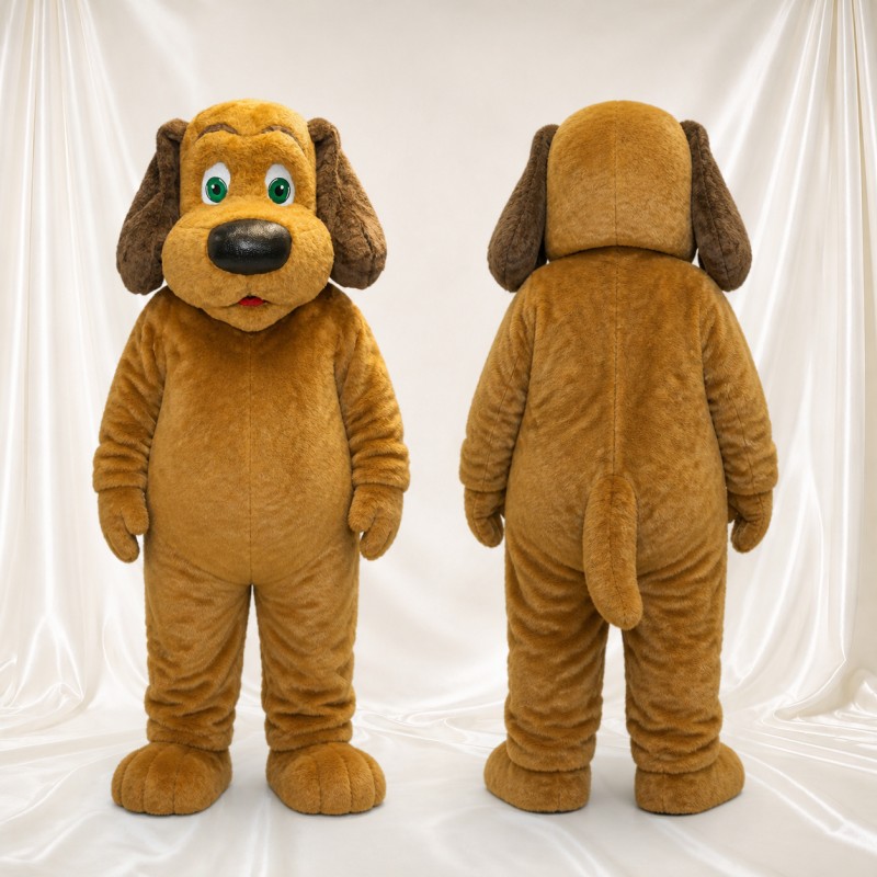 Brown Long Floppy Dog Mascot Costume Full Body for Adults School Events